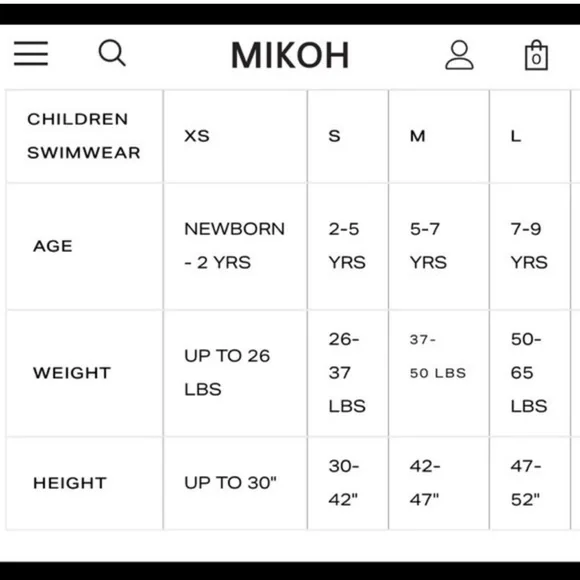 NWT MIKOH MINI swimsuit size Large GIRLS